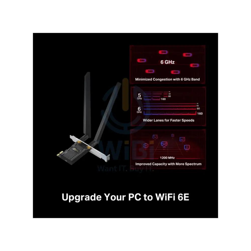 TP-Link AXE5400 Wi-Fi 6E Bluetooth 5.2 PCIe Adapter - 574 Mbps Networking Products > Network Card