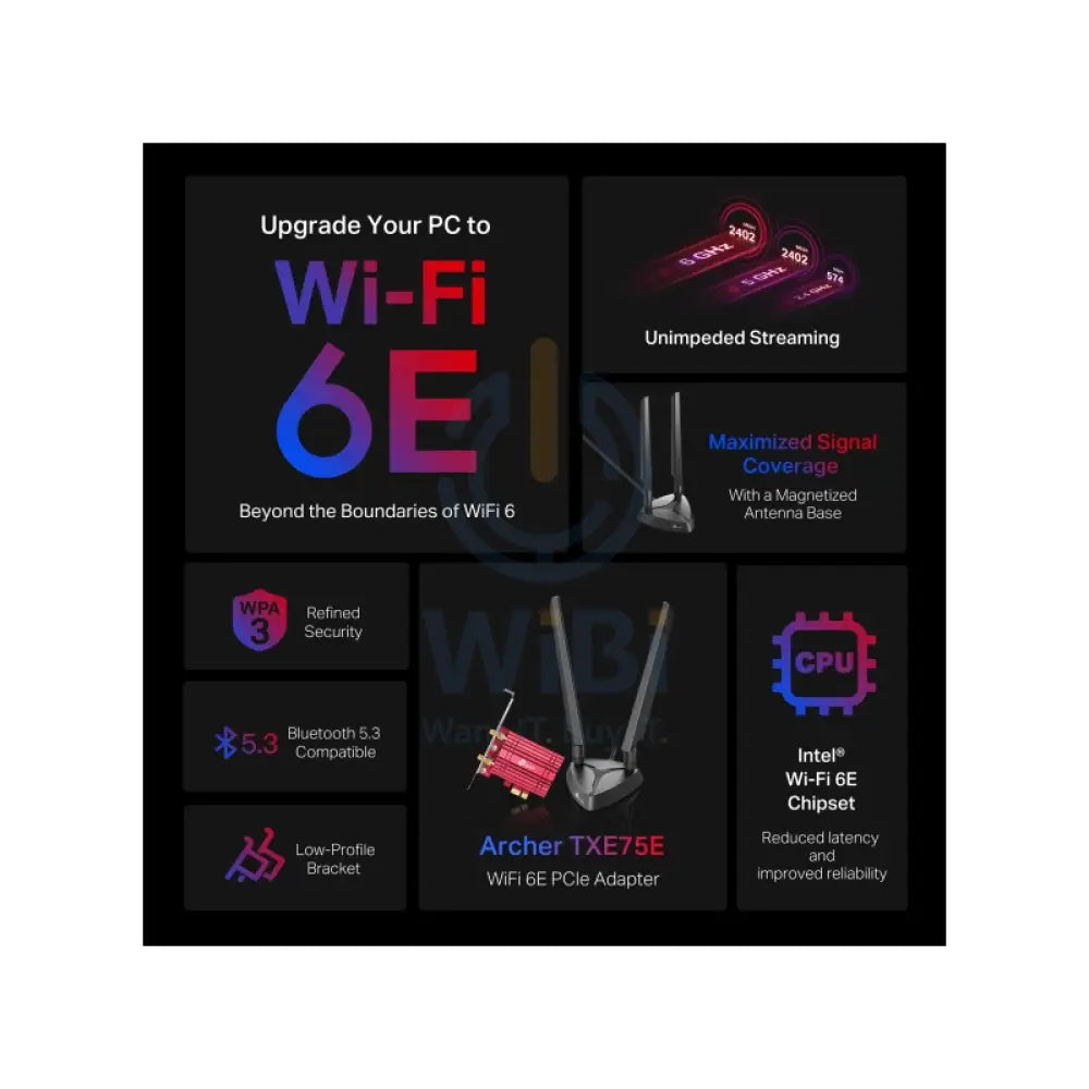 TP-Link AXE5400 Wi-Fi 6E Bluetooth 5.3 PCIe Adapter - 574 Mbps Networking Products > Routers
