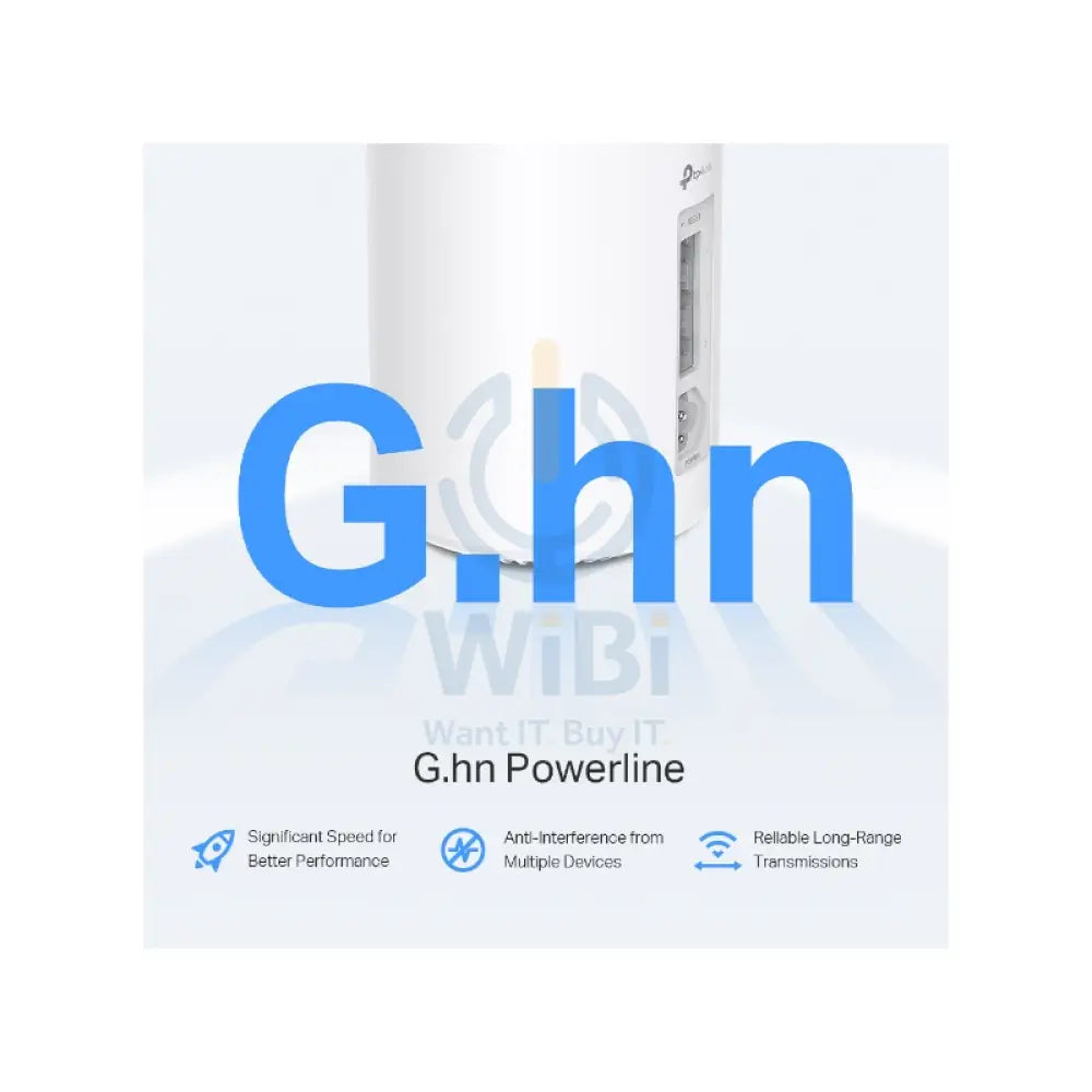 TP-Link (Deco PX50) AX3000 + G1500 Whole Home Powerline Mesh Wi-Fi 6 System - 5GHz(2402 Mbps) / Gigabit port (3-Pack)
