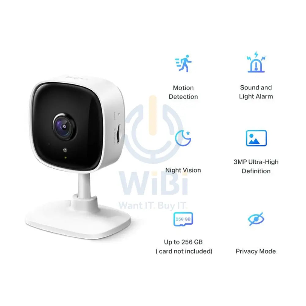 TP-Link (TAPO C110) Home Security Wi-Fi Camera - H.264 / 1280p Full HD / 2.4 GHz - White Cameras > Security Cameras