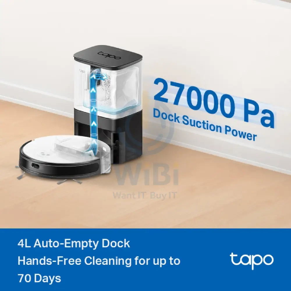 TP-Link (Tapo RV20 Mop Plus) MagSlim™ LiDAR Navigation Robot Vacuum & Mop + Smart Auto-Empty Dock - 2600 mAh / 4L
