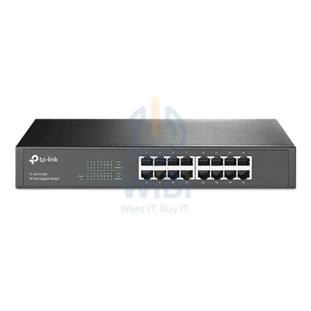 TP-Link (TL-SG1016D) Gigabit Desktop Switch - 16 Ports / 32 Gbps / LAN / Unmanaged Networking Products > Switches