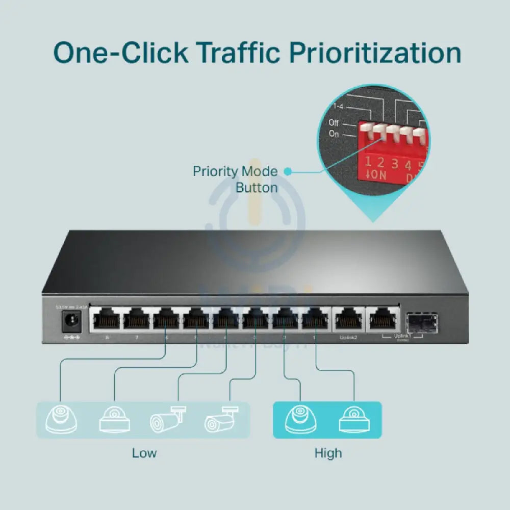 TP-Link (TL-SG1210MP) 10-Port Gigabit Desktop Switch with 8-Port PoE + - 20 Gbps / LAN Networking Products > Switches