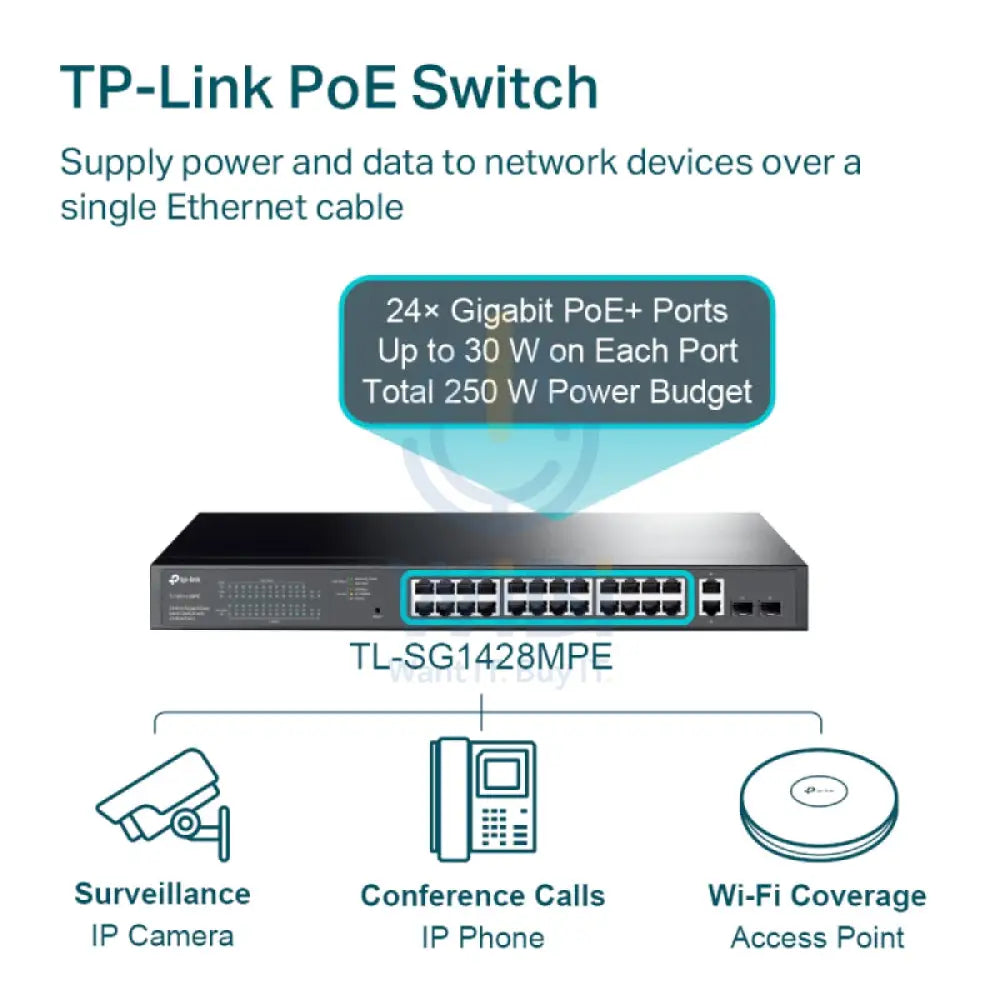 TP-Link (TL-SG1428PE) 28-Port Gigabit Easy Smart Switch with 24-Port PoE + - 56 Gbps / LAN Networking Products >