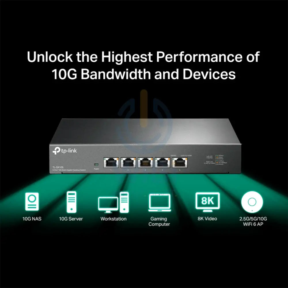 TP-Link (TL-SX105) Gigabit Desktop Switch - 5-Ports / 100 Gbps / LAN / Unmanaged Networking Products > Switches