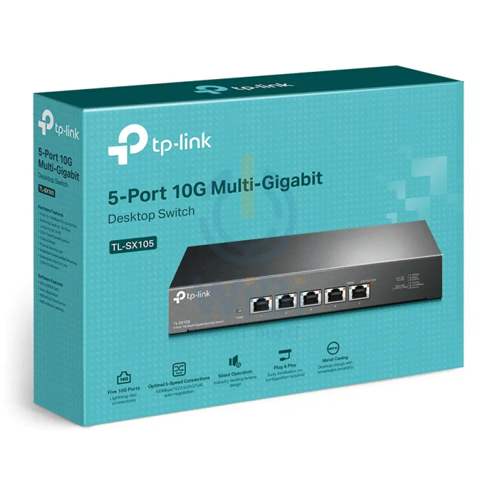 TP-Link (TL-SX105) Gigabit Desktop Switch - 5-Ports / 100 Gbps / LAN / Unmanaged Networking Products > Switches