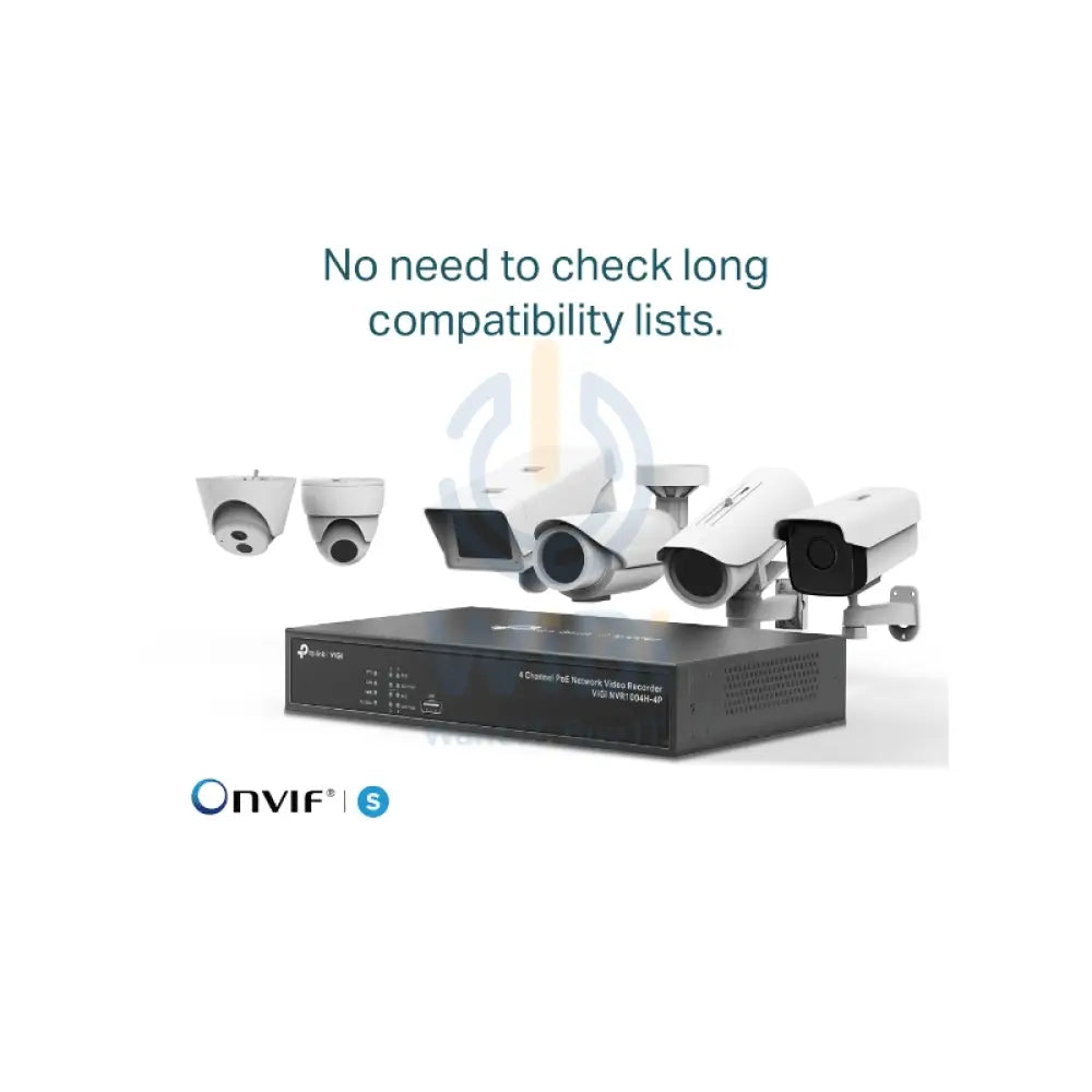 TP-LINK VIGI 4 Channel PoE + Network Video Recorder - RJ-45 USB 2.0 / SATA / Black Cameras > Camcorders