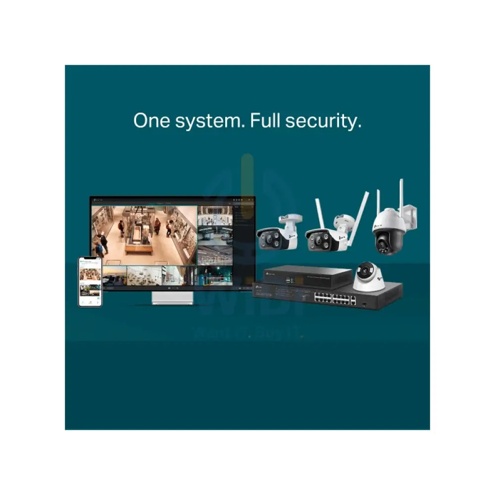 TP-Link (VIGI C440-W) VIGI 4MP Full-Color Wi-Fi Turret Network Camera - 2560 X 1440 / LAN Cameras > Security Cameras