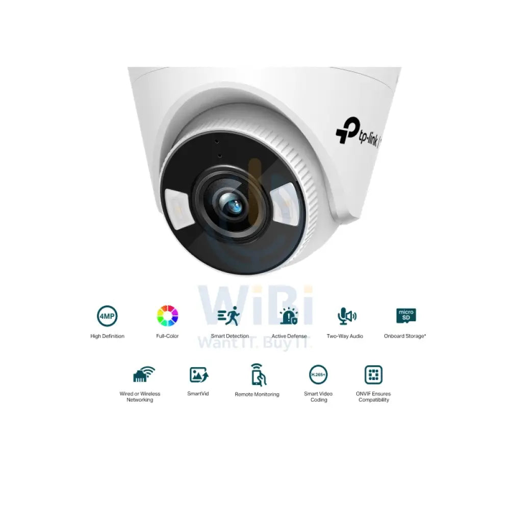 TP-Link (VIGI C440-W) VIGI 4MP Full-Color Wi-Fi Turret Network Camera - 2560 X 1440 / LAN Cameras > Security Cameras