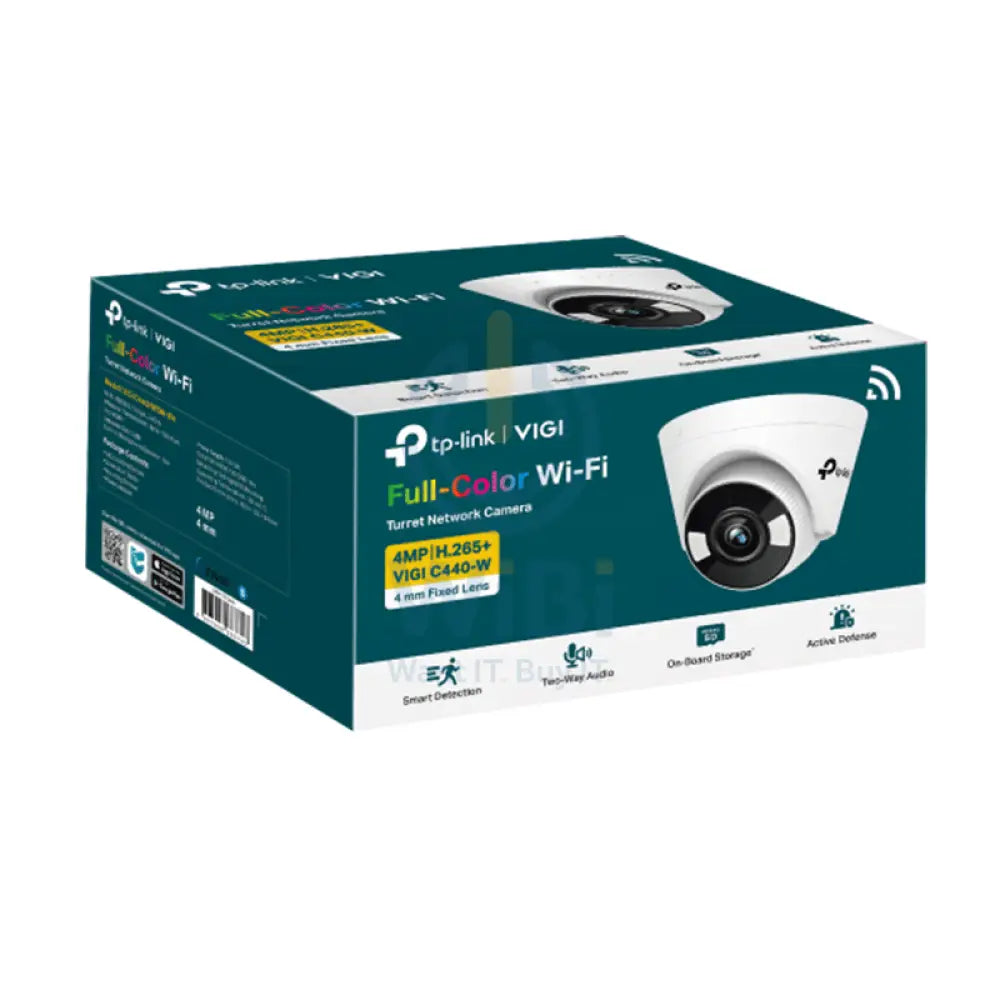 TP-Link (VIGI C440-W) VIGI 4MP Full-Color Wi-Fi Turret Network Camera - 2560 X 1440 / LAN Cameras > Security Cameras