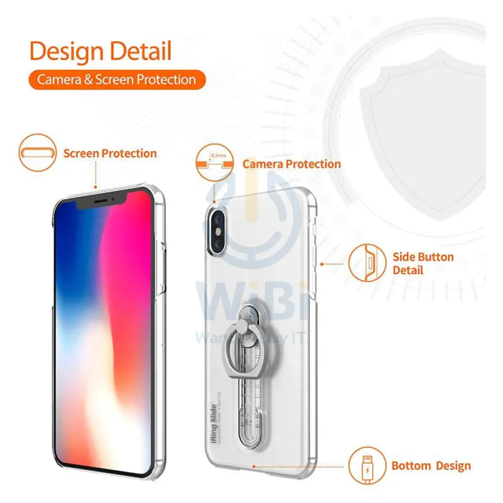 TPU Transparent Case - iPhone X / Ring Stand / Clear