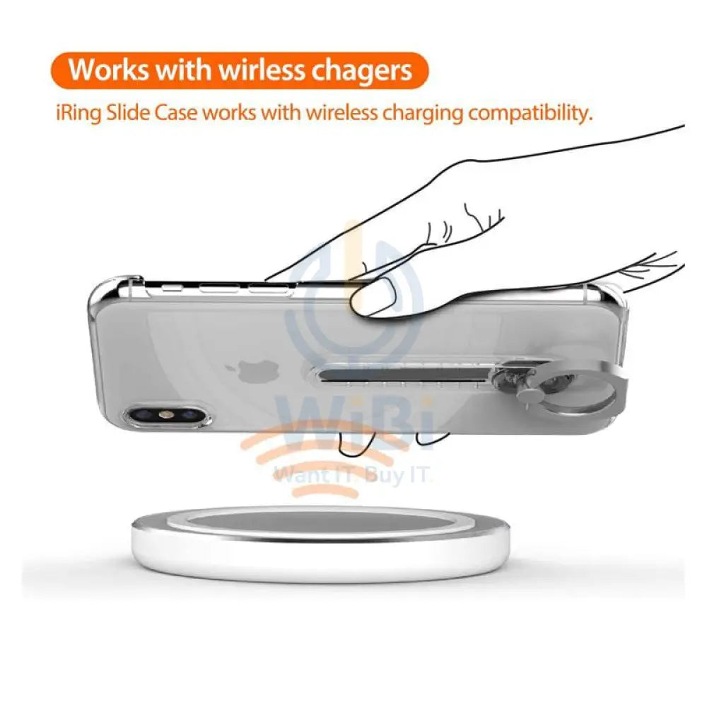 TPU Transparent Case - iPhone X / Ring Stand / Clear