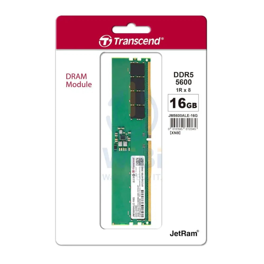Transcend Long-DIMM Desktop Memory - 16GB / DDR5 / Memory Module Accessories > Memory > Desktop Memory