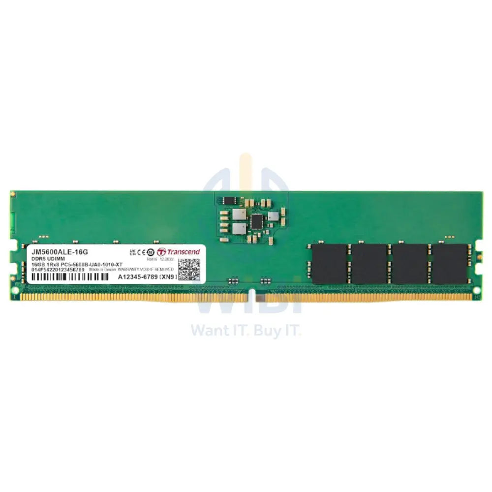 Transcend Long-DIMM Desktop Memory - 16GB / DDR5 / Memory Module Accessories > Memory > Desktop Memory