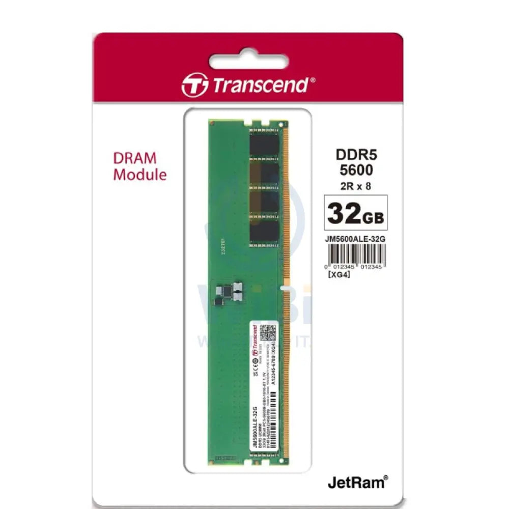 Transcend Long-DIMM Desktop Memory - 32GB / DDR5 / Memory Module Accessories > Memory > Desktop Memory