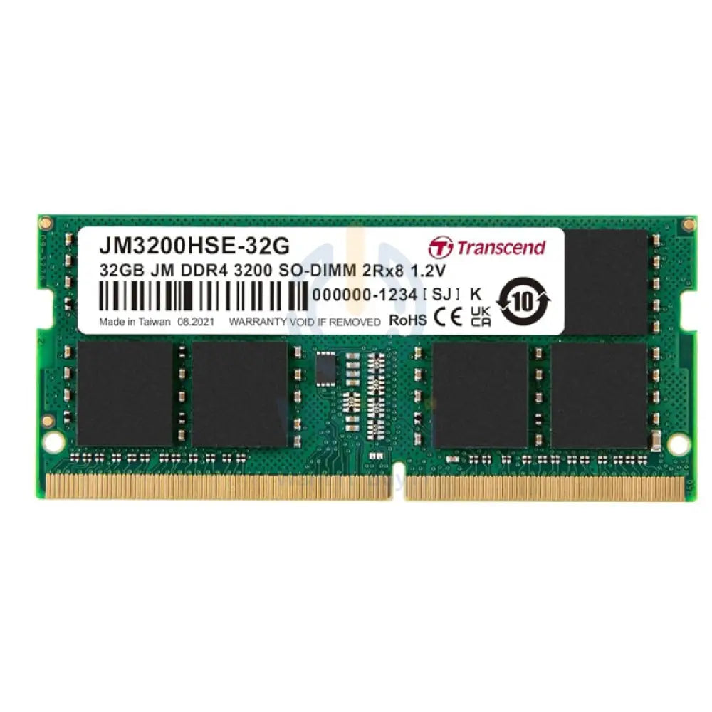 Transcend SO-DIMM Laptop Memory - 32GB / DDR4 / 3200 MHz / Memory Module Accessories > Memory > Laptop Memory