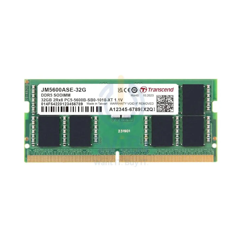 Transcend SO-DIMM Laptop Memory - 32GB / DDR5 / Memory Module Accessories > Memory > Laptop Memory