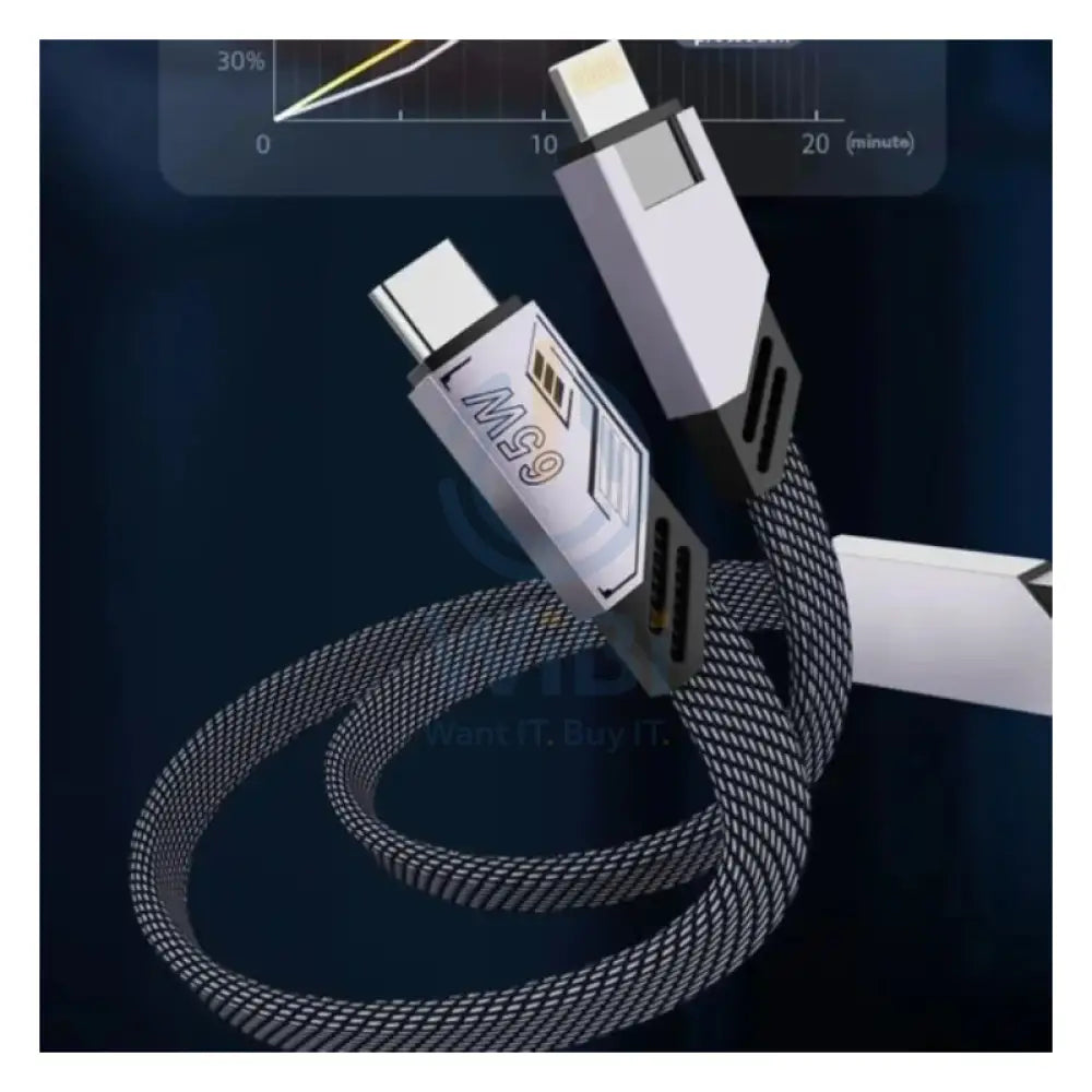 Transformers TF-A09 PD Two-In-One Fast Charging Data Cable - 1.2 Meter / Gray Accessories > Cables & Converters > Cables