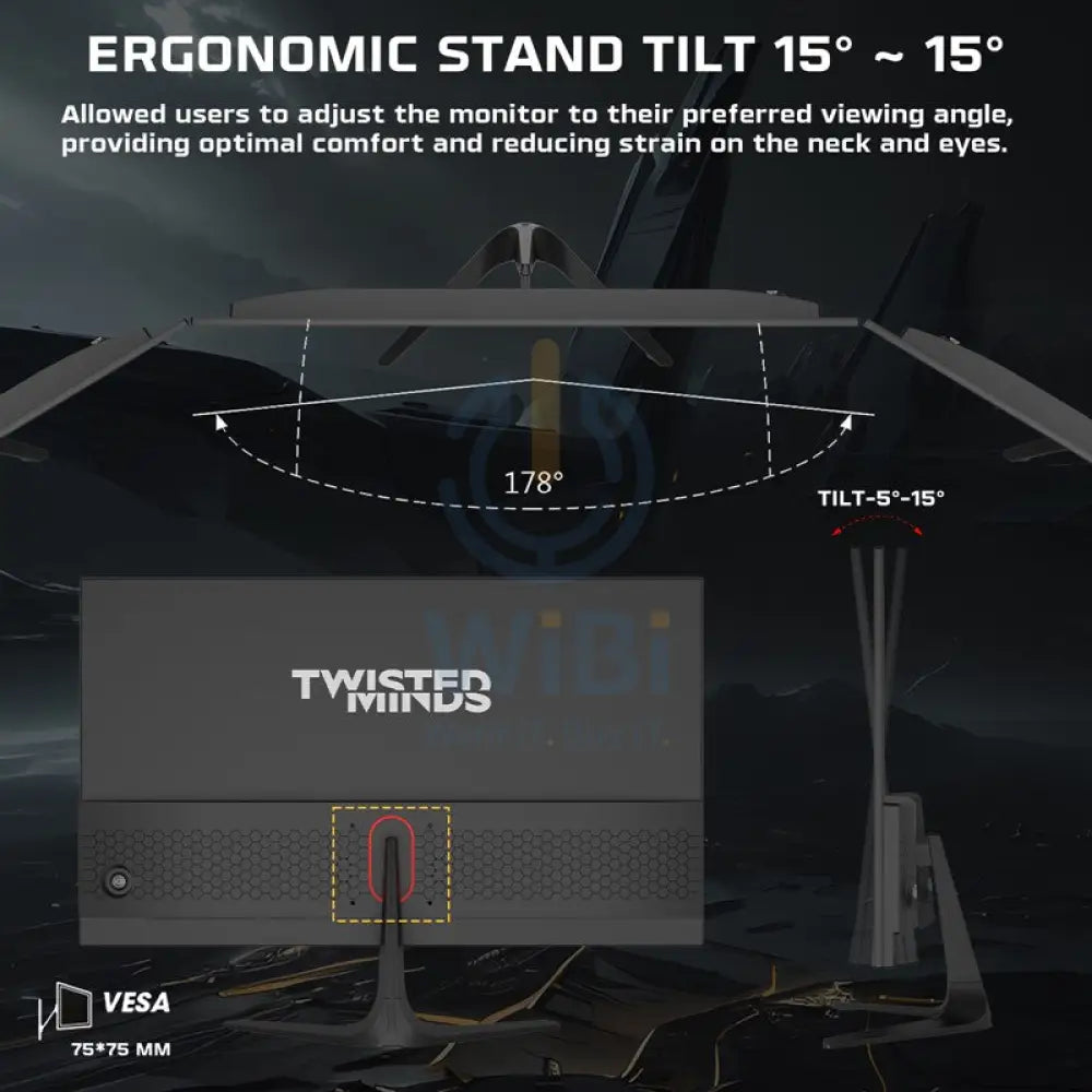 Twisted Minds 24’’ FHD FAST IPS / 180Hz / 0.5ms / HDMI 2.0 Gaming Monitor - Black Monitors & Projectors > Monitors >