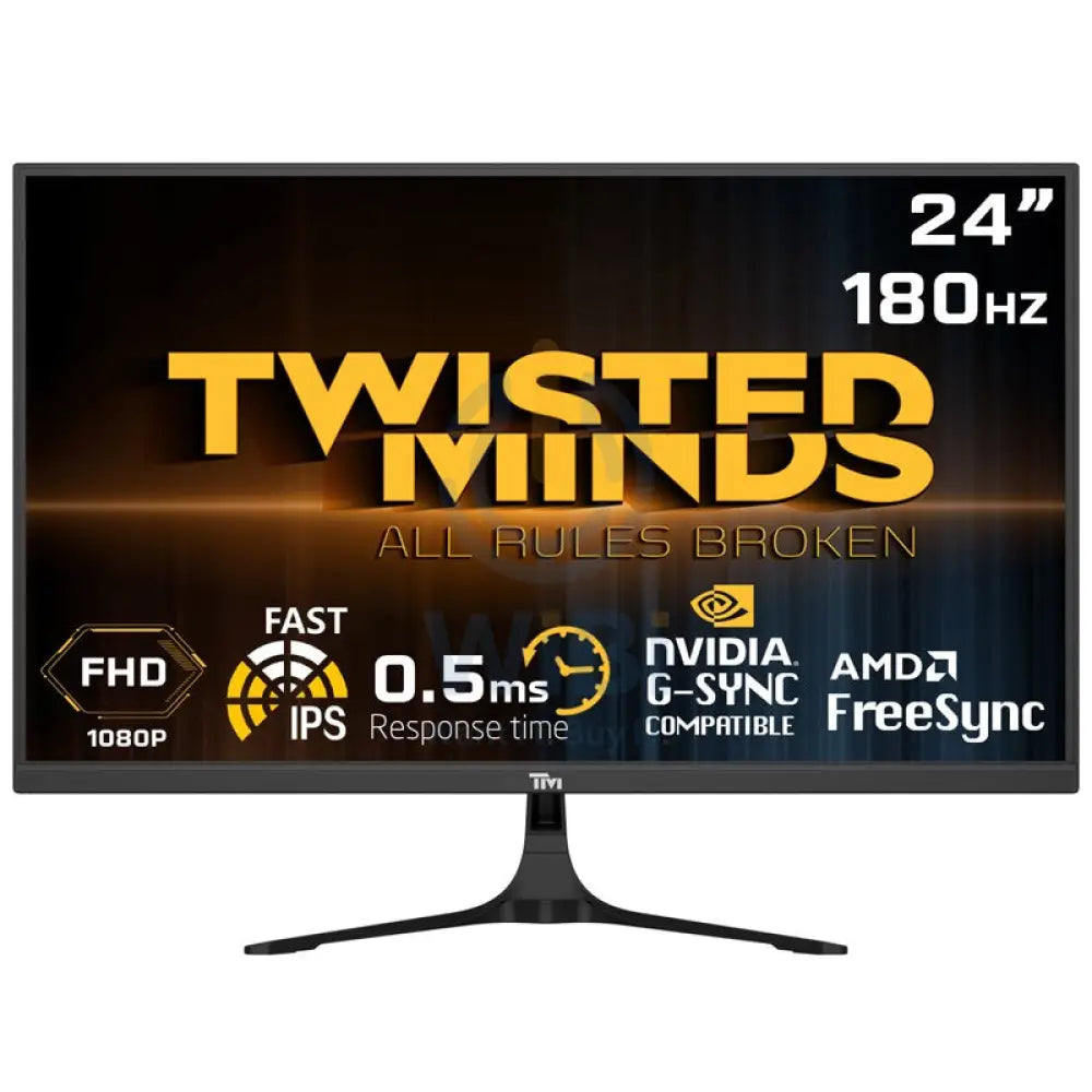 Twisted Minds 24’’ FHD FAST IPS / 180Hz / 0.5ms / HDMI 2.0 Gaming Monitor - Black Monitors & Projectors > Monitors >