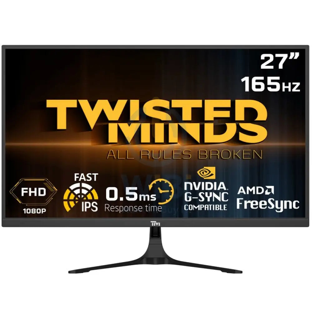 Twisted Minds 27’’ FHD Fast IPS / 165Hz / 0.5ms / HDR Gaming Monitor - Black Monitors & Projectors > Monitors