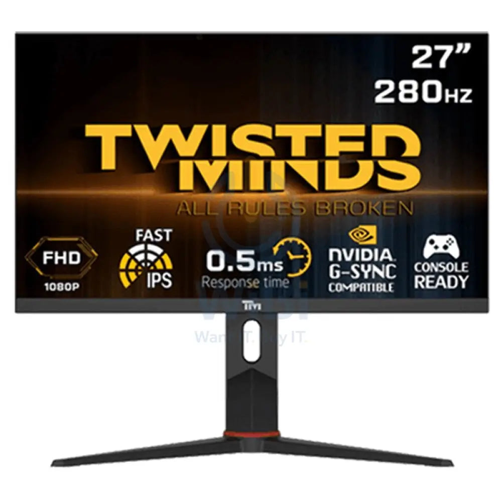 Twisted Minds 27’’ FHD Fast IPS / 280Hz / 0.5ms / HDMI 2.1 / HDR Adjustable Stand Gaming Monitor - Black Monitors &