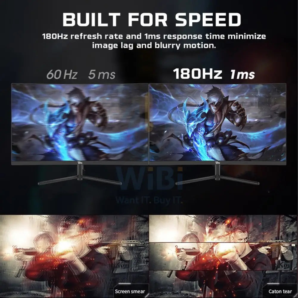 Twisted Minds 27’‘ FHD VA / 180Hz / 0.5ms / HDMI2.0 / HDR Curved Gaming Monitor - Black Monitors & Projectors >