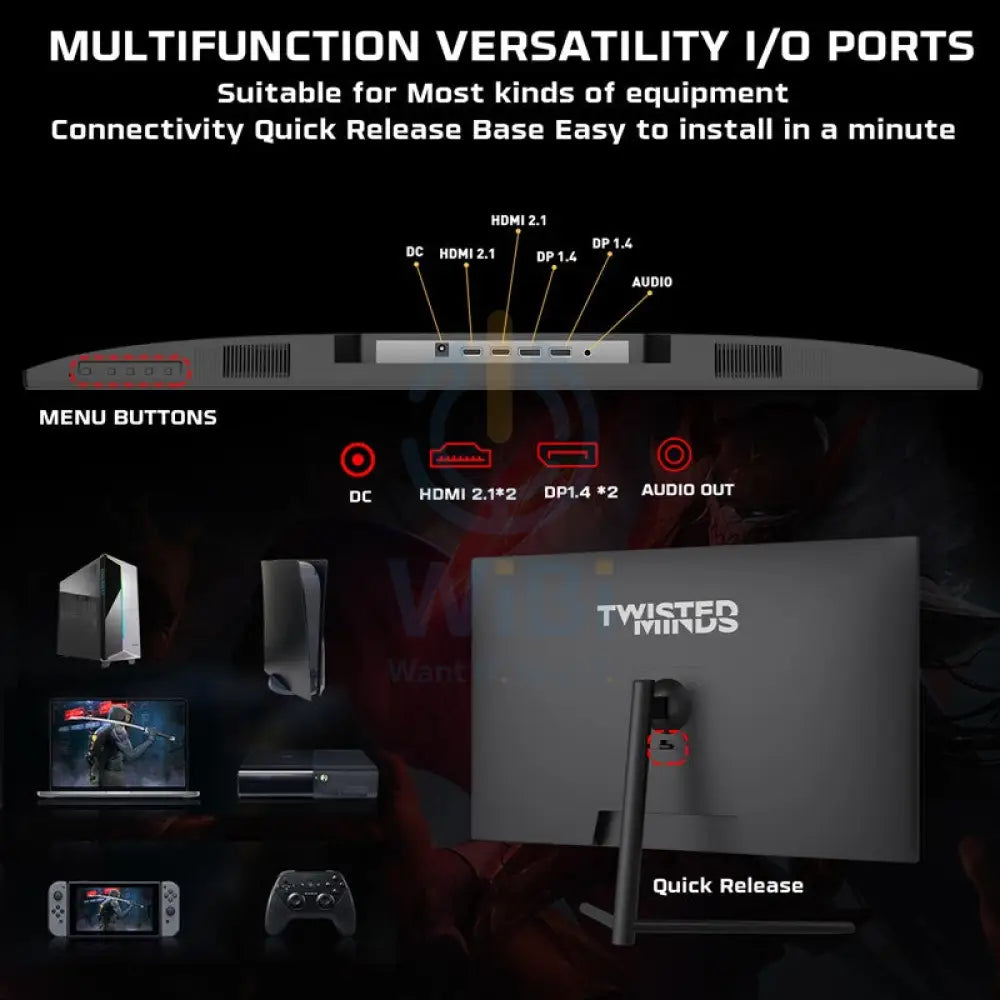 Twisted Minds 32’’ FHD VA / 240HZ / 1ms/HDR / HDMI 2.1 Gaming Monitor - Black Monitors & Projectors > Monitors > Gaming