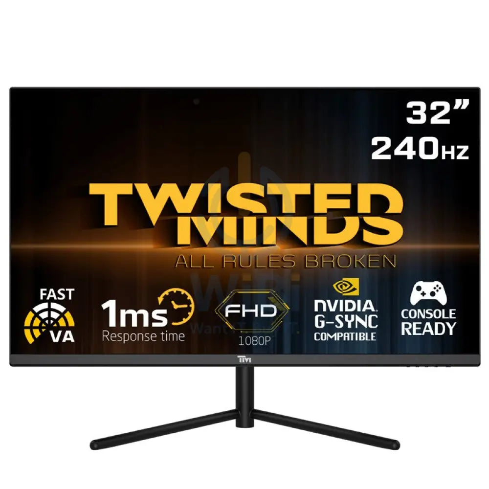 Twisted Minds 32 QHD VA / 240Hz / 0.5ms / HDR / HDMI 2.1 Gaming Monitor - Black Monitors & Projectors > Monitors >