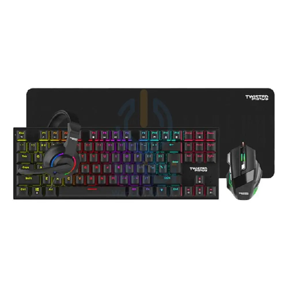 Twisted Minds 4-in-1 Gaming Bundle (Wired Keyboard Headset DPI Adjustable Mouse Mouse Pad) Accessories > Other