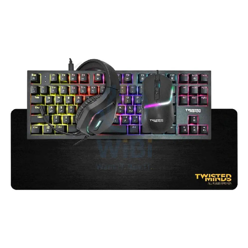 Twisted Minds 4-in-1 Gaming Bundle (Wired Keyboard Wired Headset Mouse Mouse Pad) Accessories > Other Peripherals