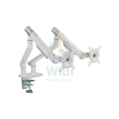 Twisted Minds Dual Monitor Premium Slim Aluminum Spring Monitor Arm - 17’’-32’’ Inch / 479mm / Fine Texture White