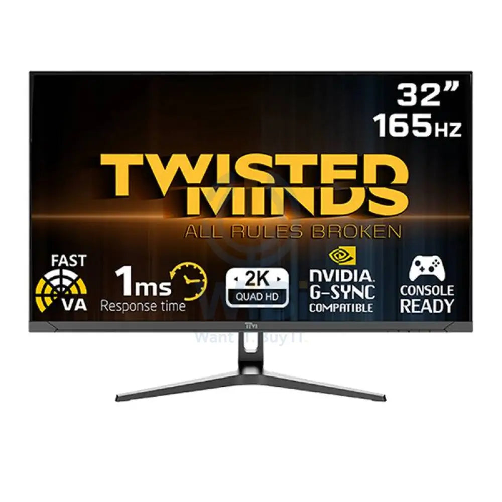 Twisted Minds Eclipse Series - 32’’ QHD / 1ms / 165Hz / Display Port / HDMI / Audio Out - Gaming Monitor Monitors &