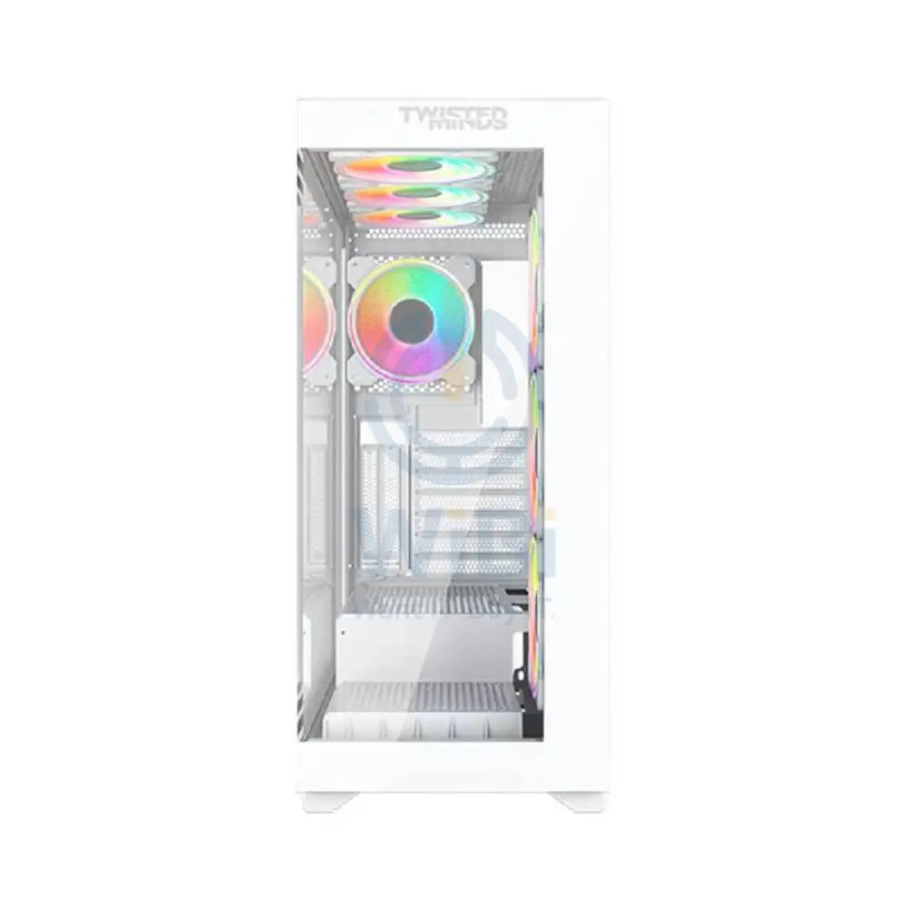 Twisted Minds Quantum Glass Mid Tower Gaming Case - White Gaming Consoles > Gaming Zone