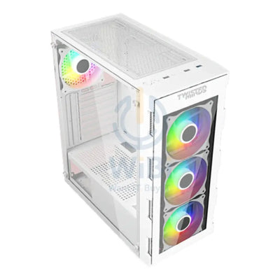 Twisted Minds Titan Glass Mid Tower Gaming Case - White Gaming Consoles > Gaming Zone