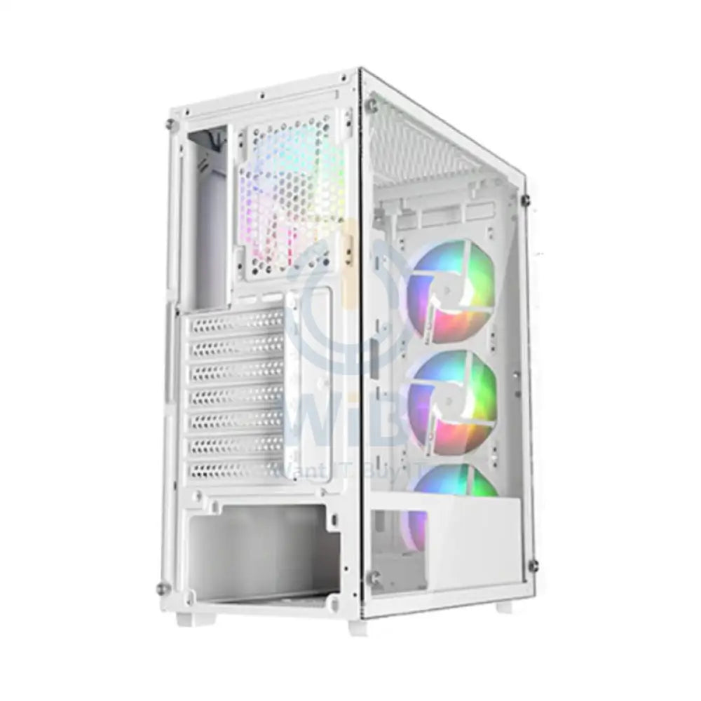 Twisted Minds Titan Glass Mid Tower Gaming Case - White Gaming Consoles > Gaming Zone
