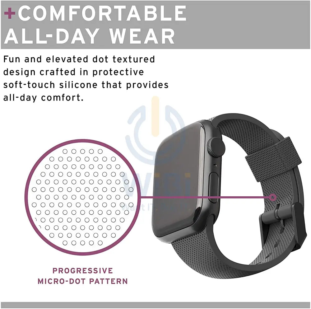 [U] by UAG Apple Watch 41/40/38mm DOT Silicone Strap - Black Accessories > Smart Watches