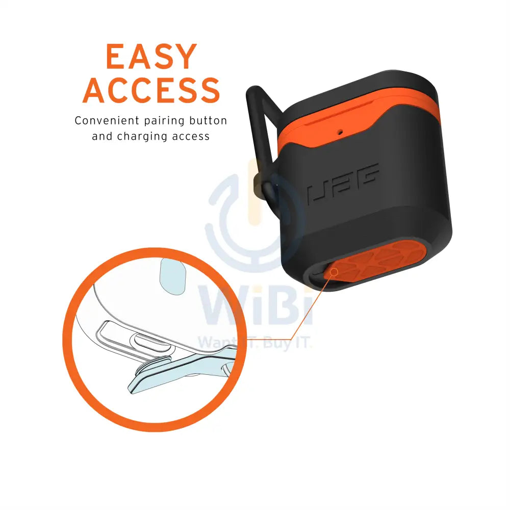 UAG Apple Airpods Gen 1& 2 Hard Case V2 - Black/Orange Accessories > Mobiles & Tablets > Mobiles
