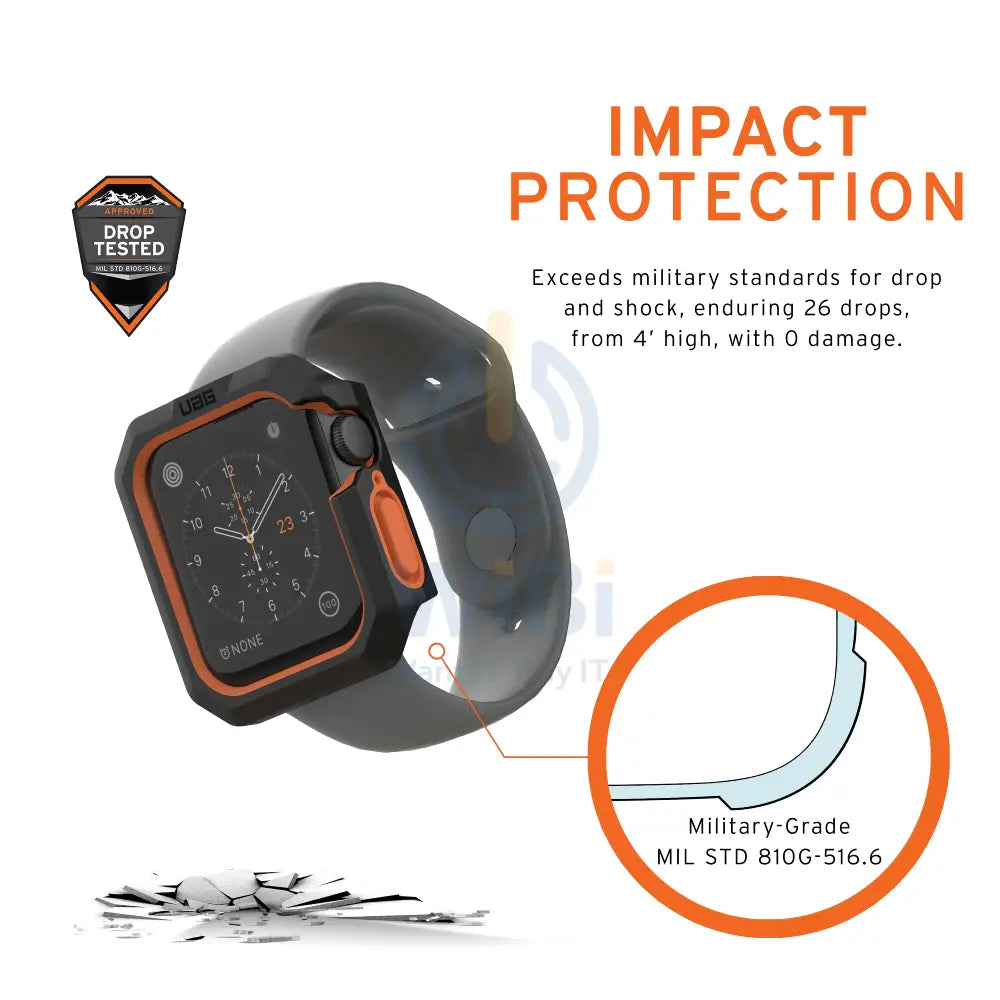 UAG Apple Watch 40mm Series 4/5/6/SE/SE2 Civilian Case - Black / Orange Accessories > Smart Watches
