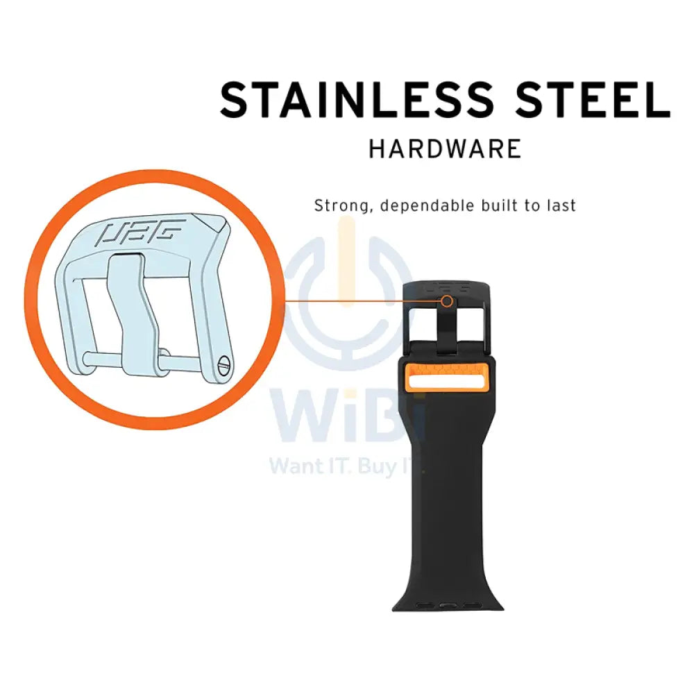UAG Apple Watch Civilian Strap - 44mm/42mm / Black/Orange Accessories > Smart Watches