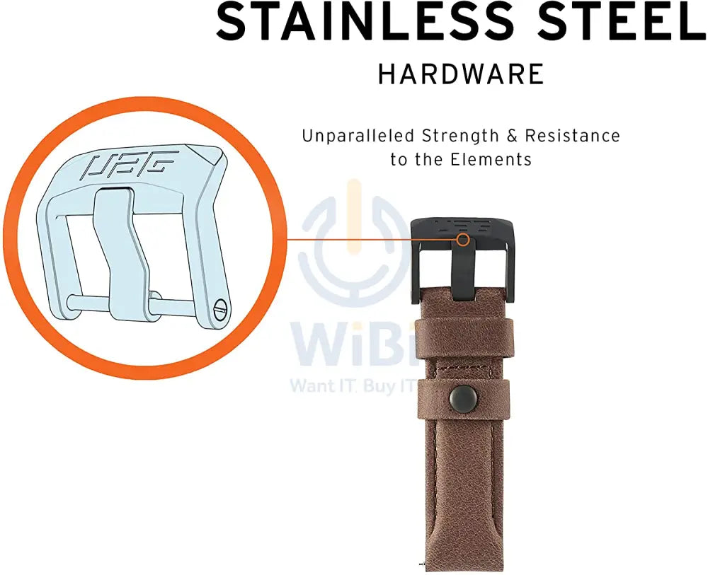UAG Universal Watch (22mm Lugs) Leather Strap - Brown Accessories > Smart Watches