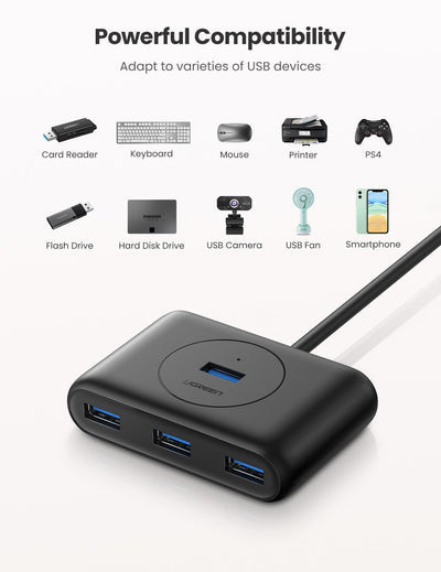 UGREEN USB 3.0 Hub - 1 Meter / Black