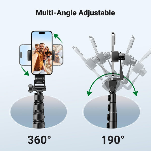 Ugreen 70-inch Aluminum Selfie Stick Tripod with Bluetooth Remote