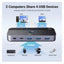 UGREEN CM662 Switch Selector 2 In 4 out Sharing Switch Hub With Remote 5Gbps / 3x USB A / 1x USB C / Black Accessories