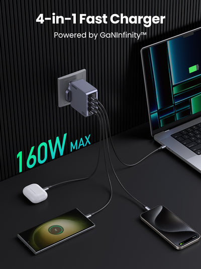 UGREEN Nexode Pro 4-Port GaN Fast Charger - 160W / USB-A / USB-C