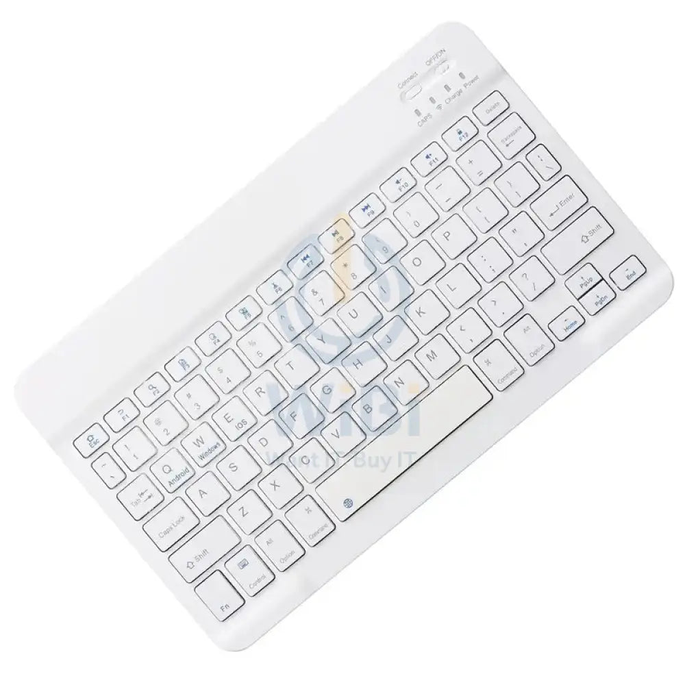 Ultra Slim Rechargeable Wireless Portable Keyboard for iPad White / English/Arabic Accessories > Keyboard & Mouse