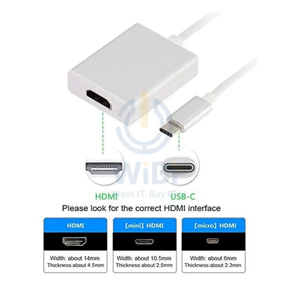 USB-C to HDMI Adapter - USB-C / HDMI / External Video Adapter / White Accessories > Cables & Converters > Audio & Video