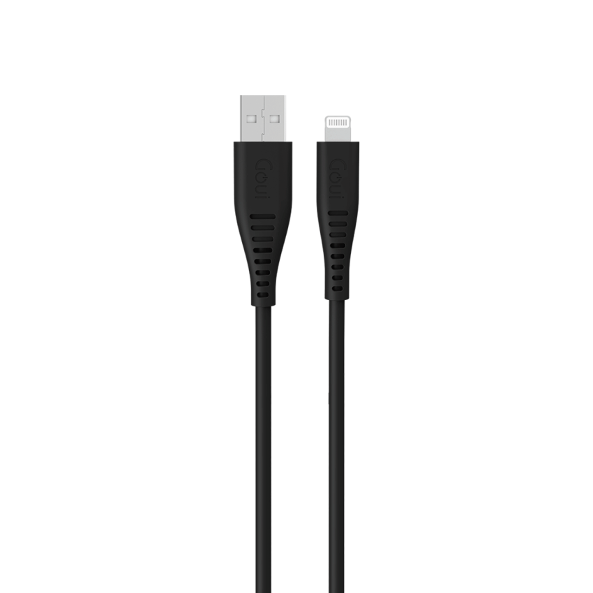 GOUI Silicon Cable - 1.5 Meter / USB-A / Lightning / Black