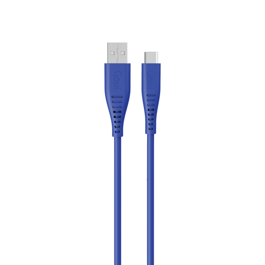 GOUI Silicon Cable - 1.5 Meter / USB-A / USB-C / Blue