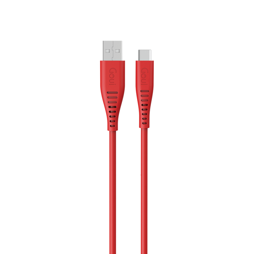 GOUI Silicon Cable - 1.5 Meter / USB-A / USB-C / Red